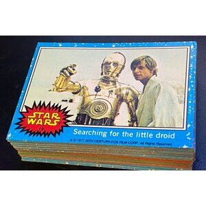 1977 Topps Star Wars Trading Card Lot - Blue Red - Luke, Han Solo, Vader VG-EX+